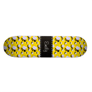 Gul & svart humla skateboard bräda 20,5 cm
