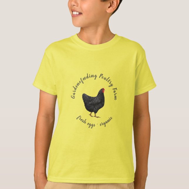 gul svart kyckling farmhouse T-shirt (Framsida)