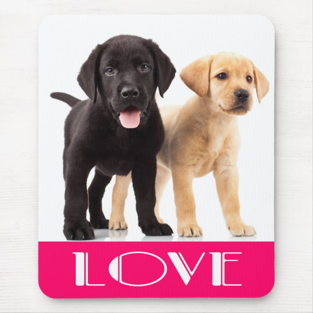 Gul & Svart Labrador Retriever Valp Musmattor (Framsidan)