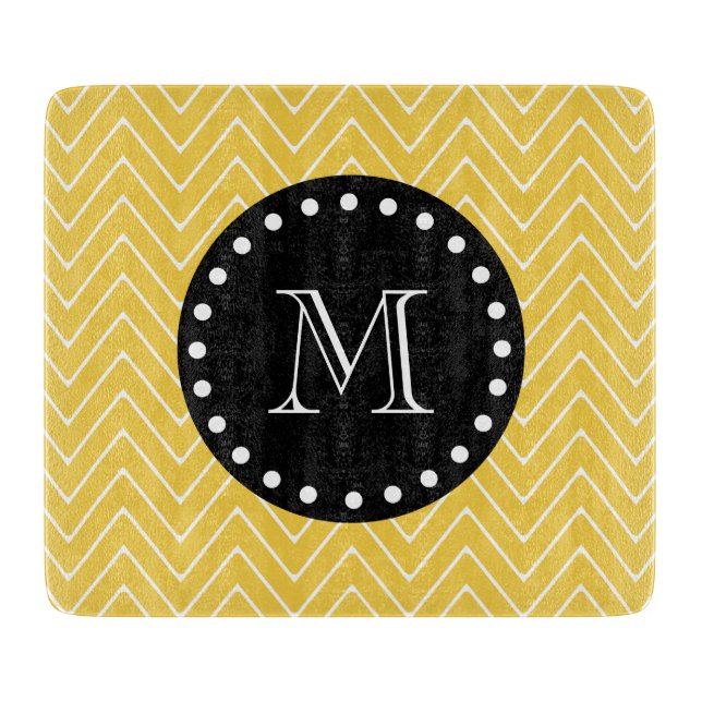 Gul svart Monogram för sparremönster | (Framsidan)