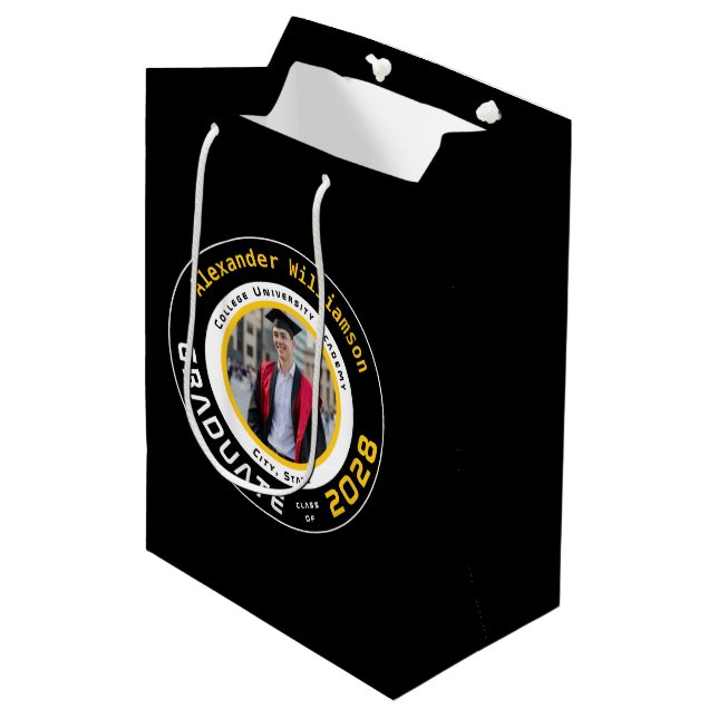 Gul Svart Vit Examen Foto (Framsidan Vinklad)