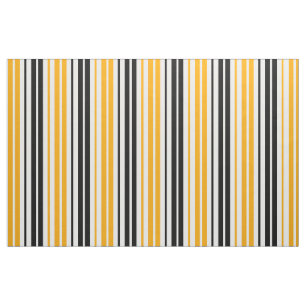Gul Svart Vit Randig Mönsterdesign Tyg