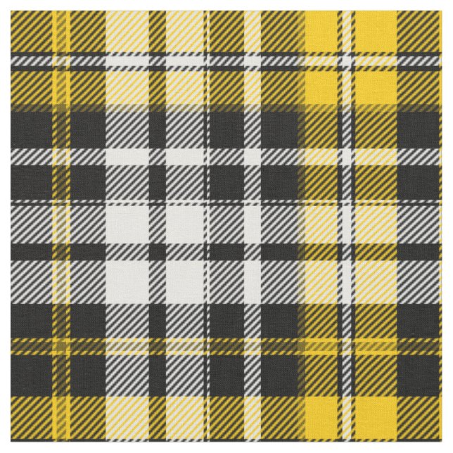 Gul Svart Vit Rutig Tartan Mönsterdesign  Tyg (Närbild)