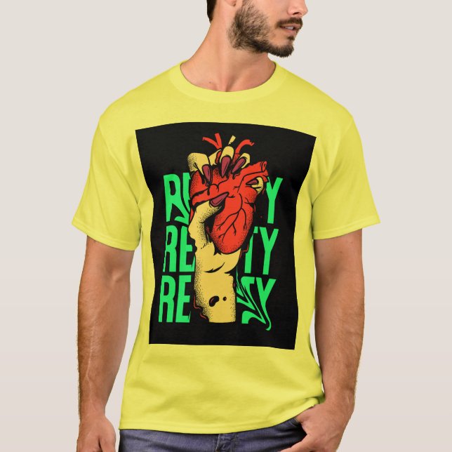 Gul t-shirt med hjärta (Framsida)
