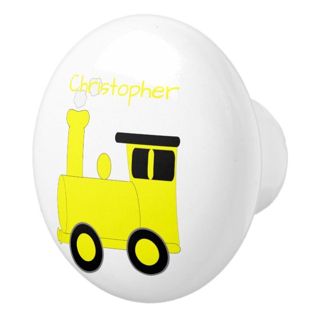 Gul tågdesign Personlig Knopp (Höger)