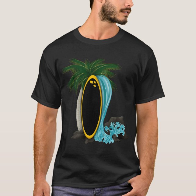 Gul Tang Surfbräda Splash T Shirt (Framsida)