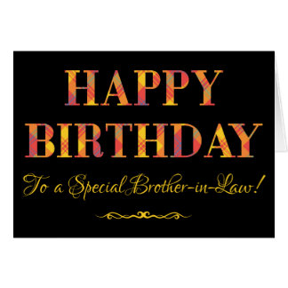 Gul Tartan på den svart födelsedagen för svåger Hälsningskort