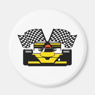 GUL TÄVLINGBIL MAGNET