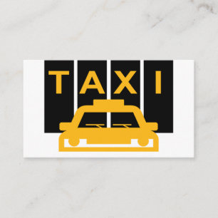 Gul taxi bil svarta ränder visitkort