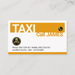 Gul Taxi Cab Bilförare Lager Visitkort