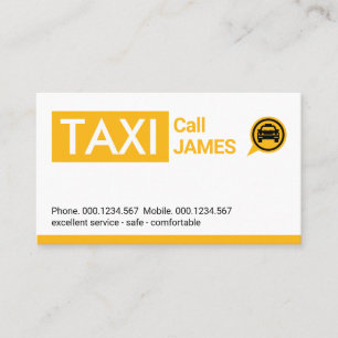Gul Taxi Cab Car Flik Visitkort