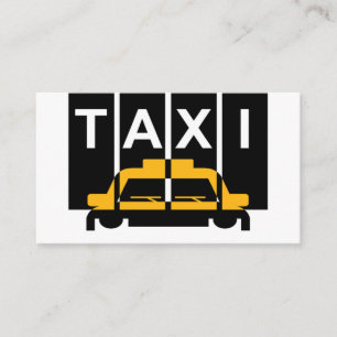 Gul Taxi Cab Svarta Ränder Visitkort
