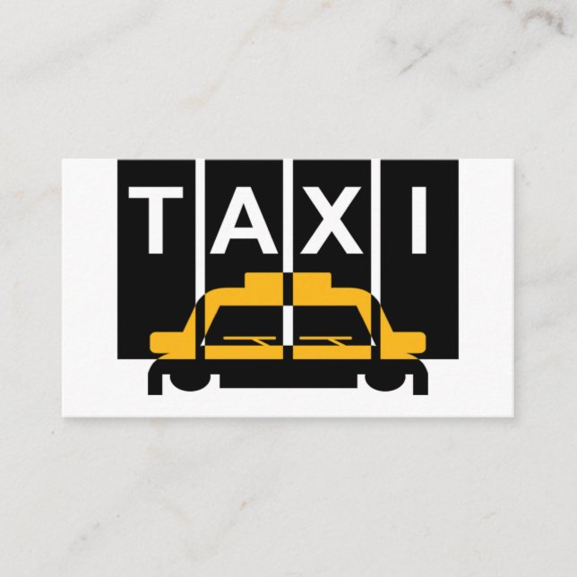 Gul Taxi Cab Svarta Ränder Visitkort (Framsida)