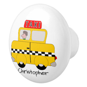 Gul Taxi Design Personlig Knopp