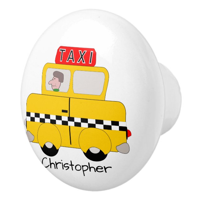 Gul Taxi Design Personlig Knopp (Höger)