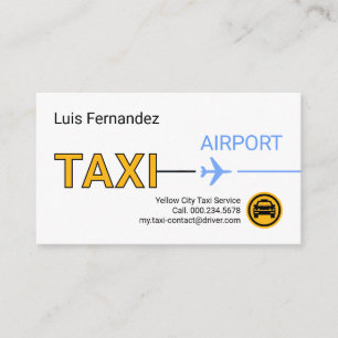 Gul Taxi Flygplans Startbana Visitkort