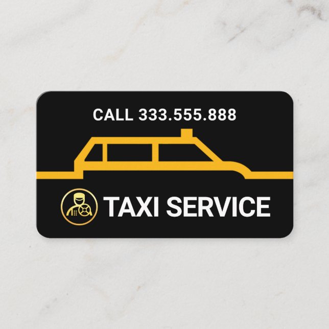 Gul Taxi Gräns Rutt Linje Visitkort (Framsida)