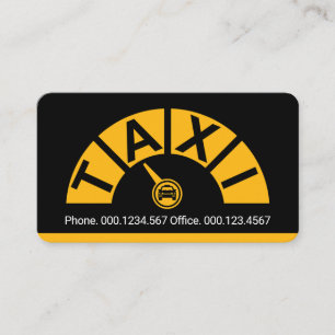 Gul Taxi Hastighetsmätare Taxichaufför Visitkort