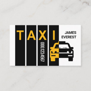 Gul taxi på ränder visitkort