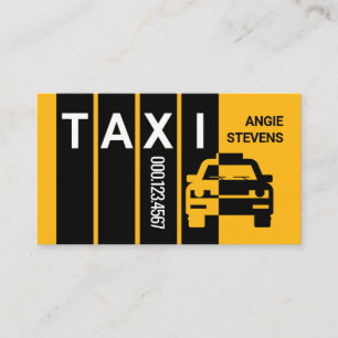 Gul taxi på ränder visitkort