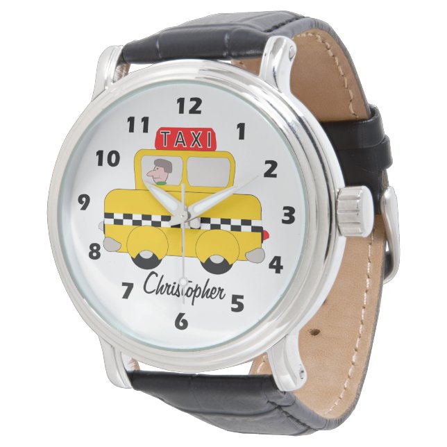 Gul Taxi Personlig Design Armbandsur (Vinklad)