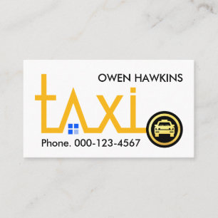 Gul Taxi Rutt Riktning Transport Visitkort