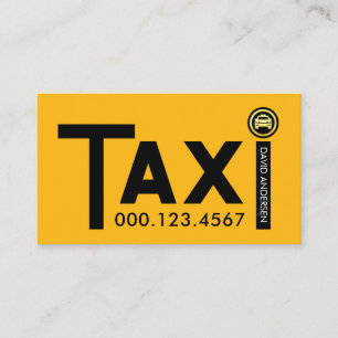 Gul TAXI-skylt Visitkort