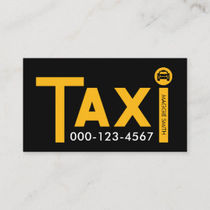 Gul TAXI-skylt Visitkort