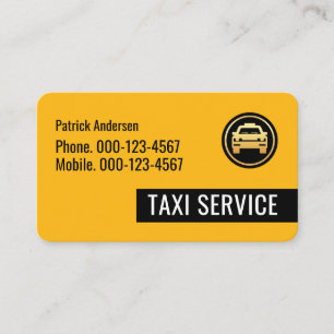 Gul Taxi Svart Flik Körning Visitkort