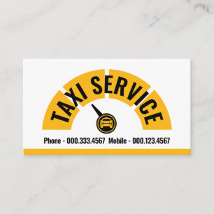 Gul taxibildskärm Cab Driving Visitkort