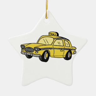 Gul taxiCab Julgransprydnad Keramik