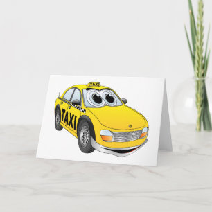 Gul taxiCabtecknad Kort