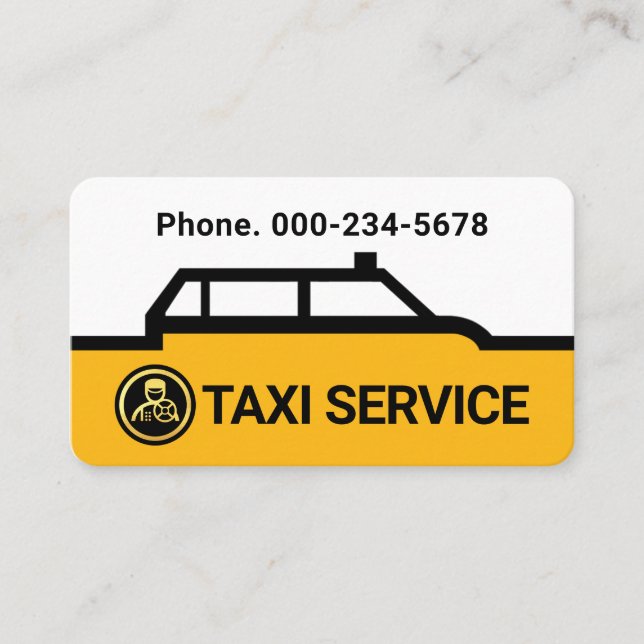 Gul Taxigräns Rutlinje Visitkort (Framsida)