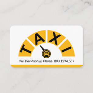Gul taxihastighetsmätare Cab Körning Visitkort