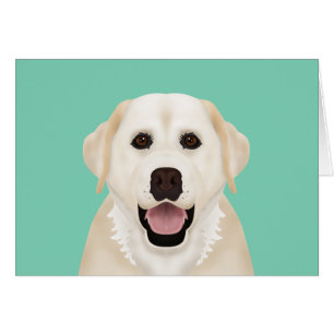 gul tecknad för labrador retriever OBS kort