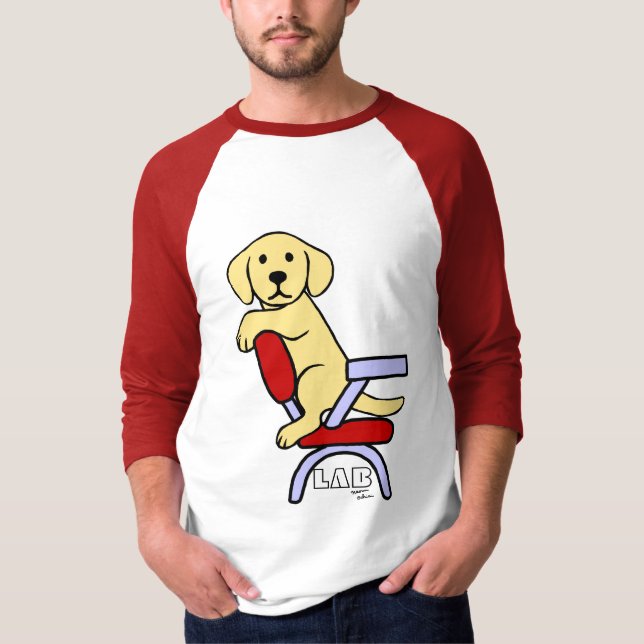Gul tecknad för Labrador student 3 T-shirt (Framsida)