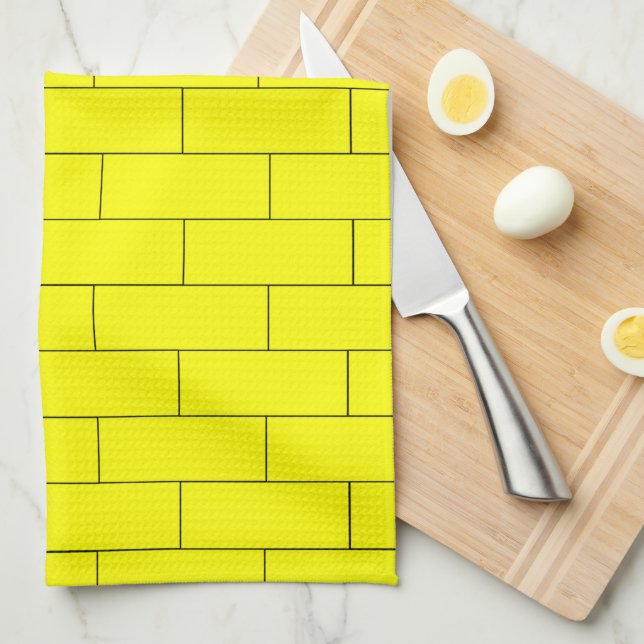 Gul tegeldesign kökshandduk (Vikt i Fjärdedel)