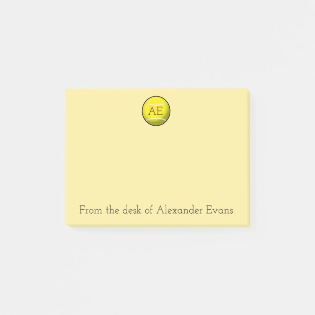 Gul tennisboll post-it block (Framsida)