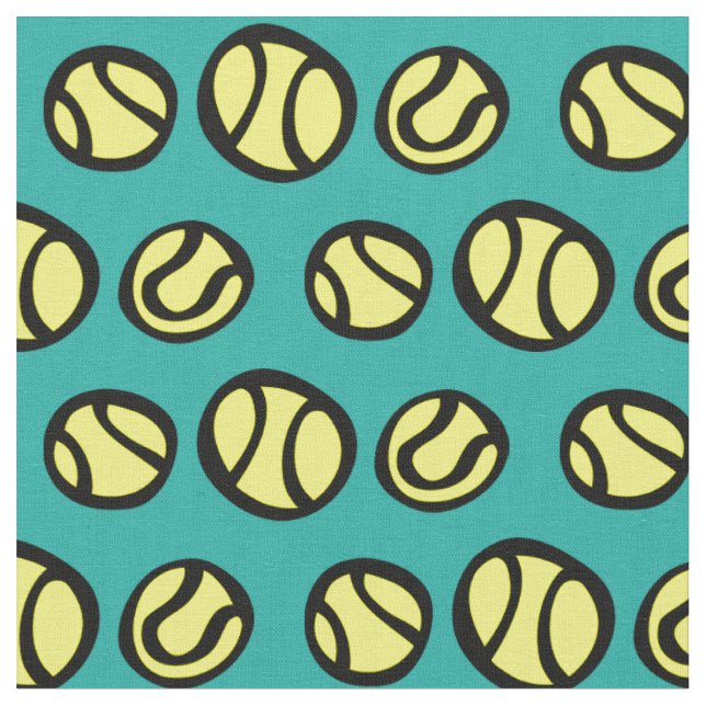Gul tennisbollsmönster gör-det-själv textil tyg (Närbild)