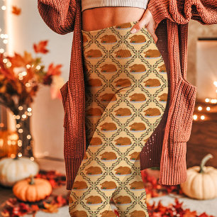 Gul Thanksgiving Kalkon Högtidsmönster Leggings