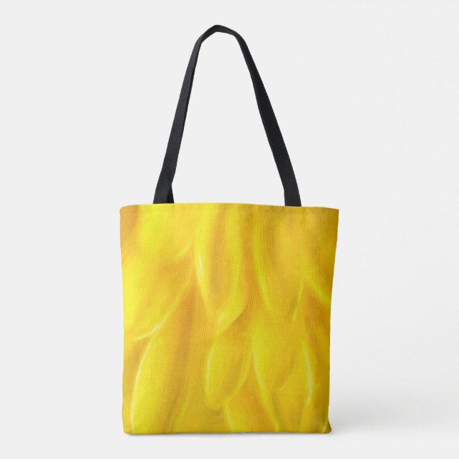 Gul Totebag Med Blommönster, Medium Tygkasse (Baksida)