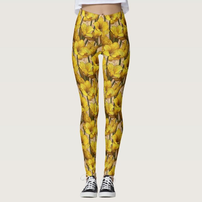 Gul Tränings Amaryllis Charm Presenter Till Syster Leggings (Framsida)