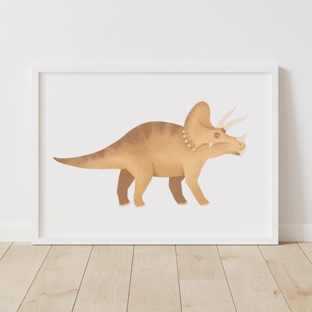 Gul Triceratops Dinosaur Barn Rum Poster (Skapare uppladdad)