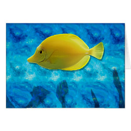 Gul tropisk fisk hälsningskort