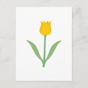 Gul tulipblomma. vykort