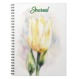 Gul Tulpan Blomma Konst Personlig Journal Anteckningsbok