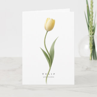 Gul Tulpan Botanisk Konst Symbol för Solsken/Glädj Kort