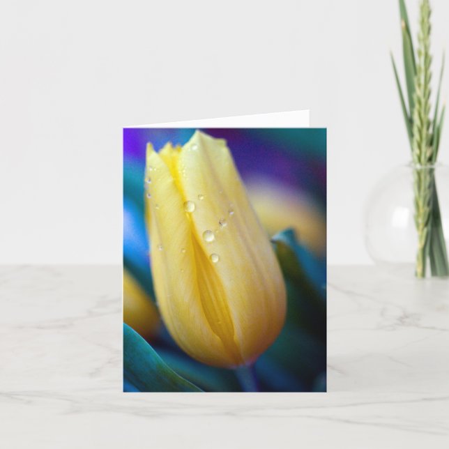 Gul tulpanblomma Grattiskort Kort (Framsida)