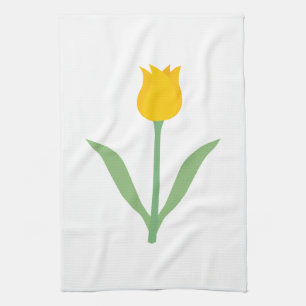 Gul tulpanFlower. Kökshandduk