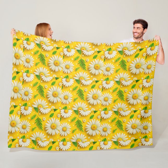 Gul Tusenskönas Blommig Konstfilt Blanket Fleecefilt (På plats)
